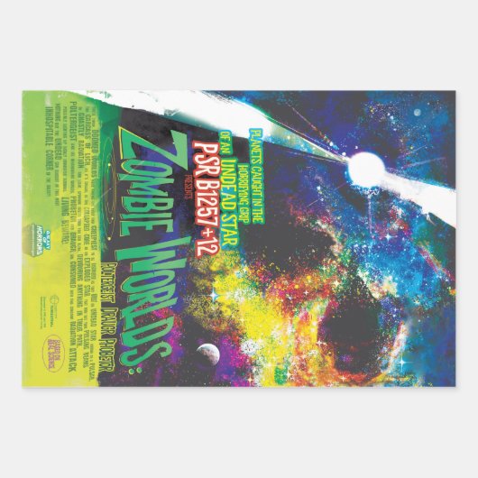 Zombie Worlds Halloween Galaxie der Horror Geschenkpapier Set (Vorderseite 3)