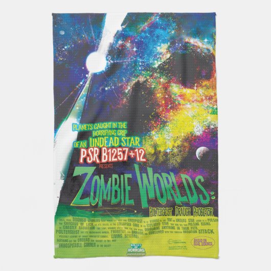 Zombie Worlds Halloween Galaxie der Horror Geschirrtuch (Vertikal)
