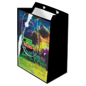 Zombie Worlds Halloween Galaxie der Horror Mittlere Geschenktüte (Rückseite Schrägansicht)