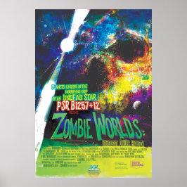 Zombie Worlds Halloween Galaxie der Horror Poster
