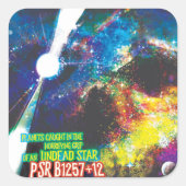 Zombie Worlds Halloween Galaxie der Horror Quadratischer Aufkleber (Vorderseite)