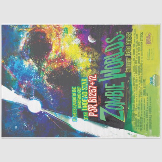 Zombie Worlds Halloween Galaxie der Horror Seidenpapier (Vorderseite)