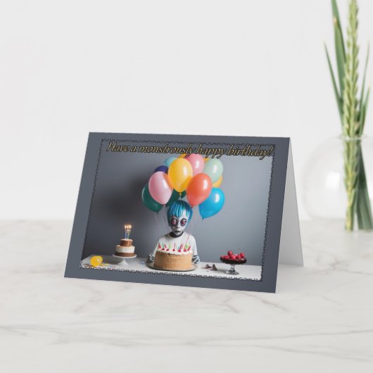 Zombie wünscht Jungs Geburtstagskarte Karte (Vorderseite)