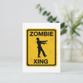 Zombie Xing Postkarte (Stehend Vorderseite)