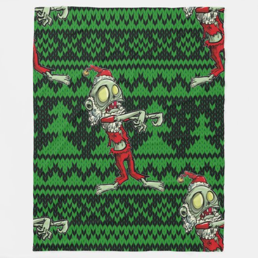 zombie xmas santa fleecedecke (Vorderseite)