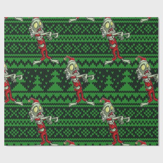 zombie xmas santa geschenkpapier (Flach)