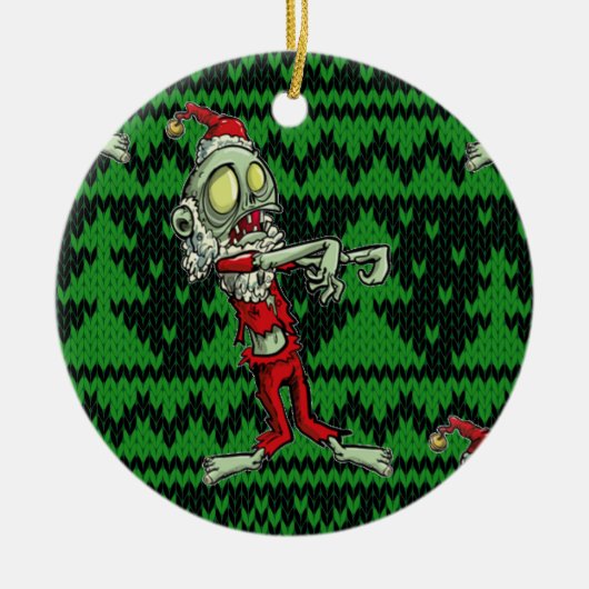 zombie xmas santa keramik ornament (Vorne)