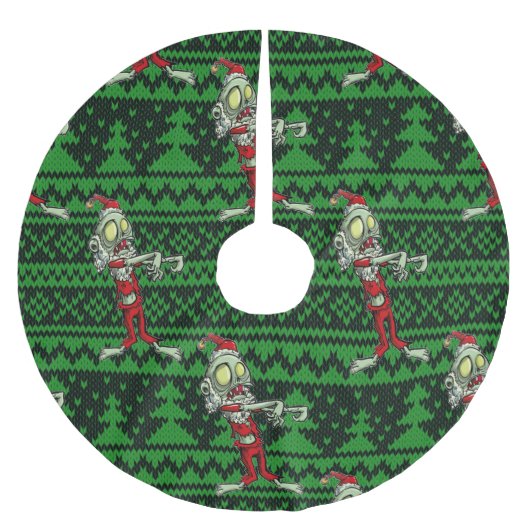 zombie xmas santa polyester weihnachtsbaumdecke (Vorderseite)