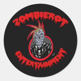 "Zombie Xtoph" Zombierot Logo-Aufkleber Runder Aufkleber