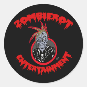 "Zombie Xtoph" Zombierot Logo-Aufkleber Runder Aufkleber