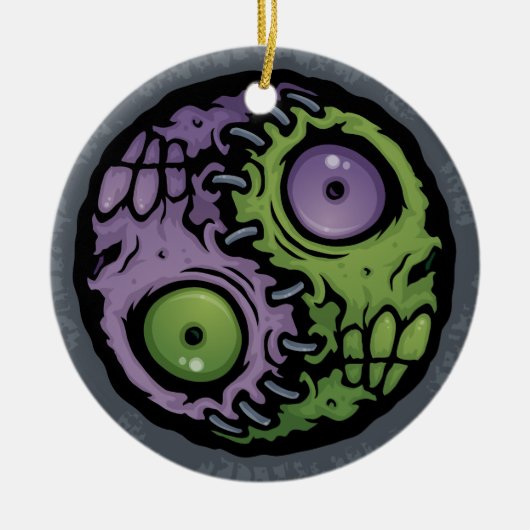 Zombie Yin-Yang Keramikornament (Vorne)