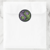 Zombie Yin-Yang Runder Aufkleber (Tasche)