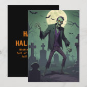 Zombie Zest - Halloween-Grüße-Karte Feiertagskarte (Vorne/Hinten)