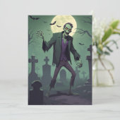 Zombie Zest - Halloween-Grüße-Karte Feiertagskarte (Stehend Vorderseite)