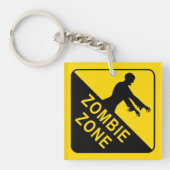 Zombie - Zombie-Zone-Warnring Schlüsselanhänger (Vorderseite)