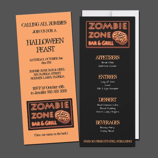 Zombie Zone Halloween-Party Einladung