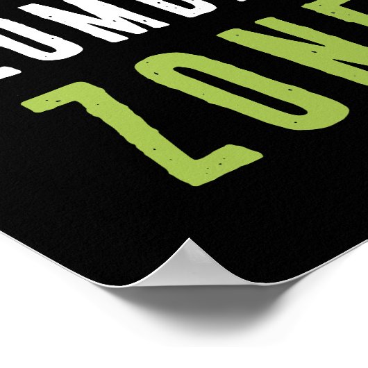 Zombie Zone Warnzeichen | Halloween-Party Vorsicht Poster (Ecke)