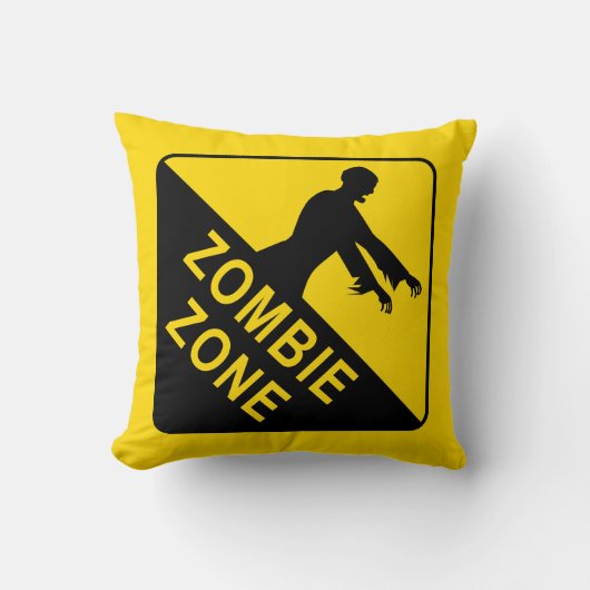Zombie-Zone, Warnzeichen Kissen (Vorderseite)