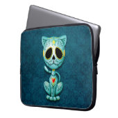 Zombie-Zuckerkätzchen, blau Laptopschutzhülle (Vorderseite Links)