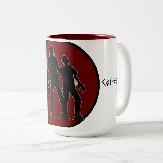 Zombie Zweifarbige Tasse (VorderseiteRechts)