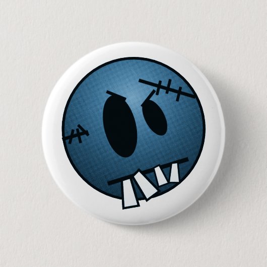 ZOMBIECON GESICHT - BLAU BUTTON (Vorderseite)