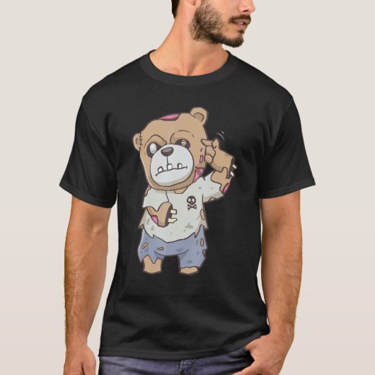Zombiecore Aesthetic Zombie Bear Pastel Goth Creep T-Shirt (Vorderseite)