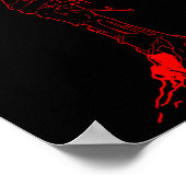 Zombiecore Ästhetik Zombie Hand Rote Rose Skelett Poster (Ecke)