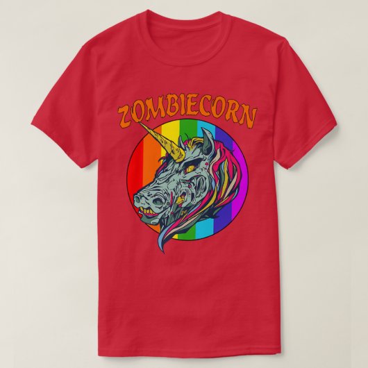 Zombiecorn Zombie Unicorn Halloween Kostüm Rainbo T-Shirt (Design vorne)