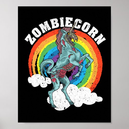 Zombiecorn Zombie Unicorn Lover Halloween Tier Poster (Vorne)