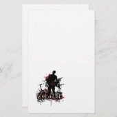 Zombieentwurf in Schwarzem und im Rot Briefpapier (Vorne/Hinten)