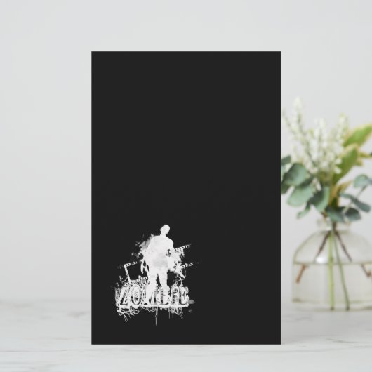 Zombieentwurf in Schwarzweiss Briefpapier (Stehend Vorderseite)