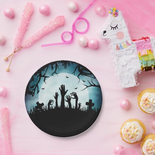 Zombiegraveyard-HalloweenpapierTeller Pappteller (Party)
