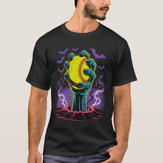 Zombiehände halten Softll Halloween-Player T-Shirt (Vorderseite)