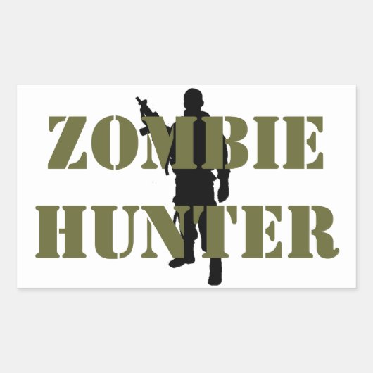 ZOMBIEJÄGER RECHTECKIGER AUFKLEBER (Vorderseite)