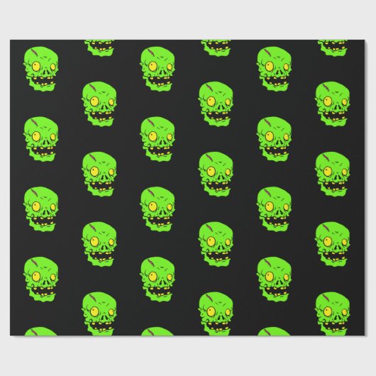 Zombiekopf Geschenkpapier (Flach)