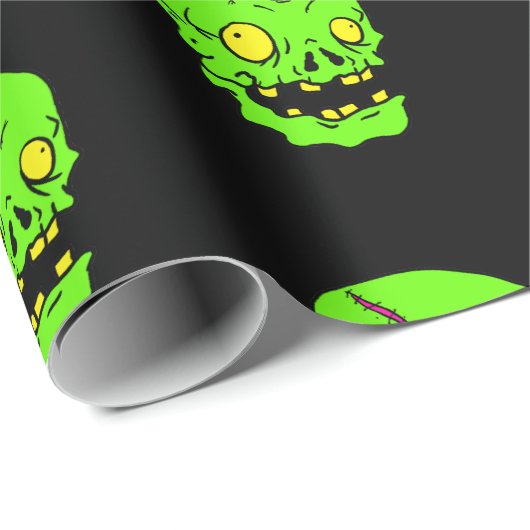 Zombiekopf Geschenkpapier (Rolleneckpunkt)