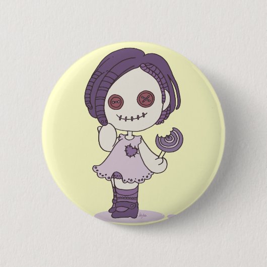Zombiemädchen-Button Button (Vorderseite)