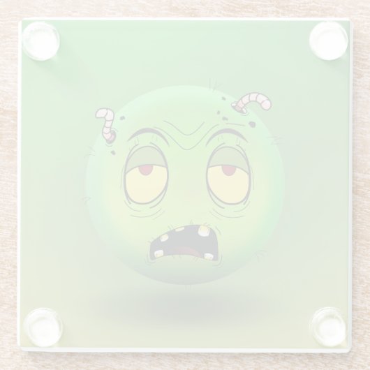 Zombiemoji-Glas Glasuntersetzer (Rückseite)