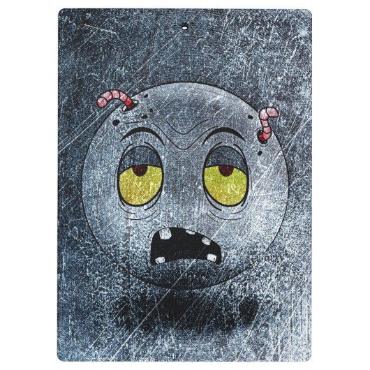 Zombiemoji Vintage Klemmbrett (Rückseite)