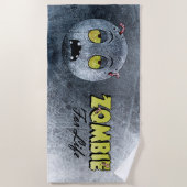 Zombiemoji Vintage Strandhandtuch (Vorderseite)