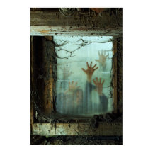 Zombien außerhalb eines Fensters