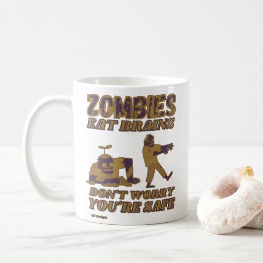 ZOMBIEN ESSEN BRAINS MACHEN SICH NICHT SORGEN, DAS KAFFEETASSE (Mit Donut)