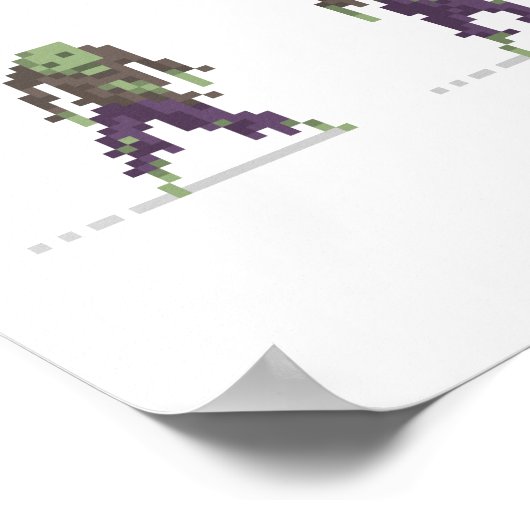 Zombies 8-Bit Pixel Art Poster (Ecke)