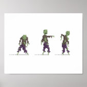 Zombies 8-Bit Pixel Art Poster (Vorne)