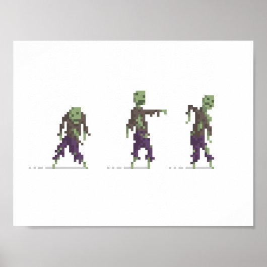 Zombies 8-Bit Pixel Art Poster (Vorne)
