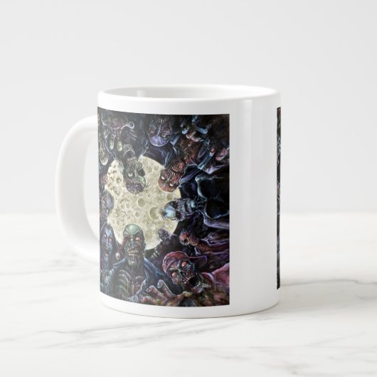 Zombies-Angriff (Zombie-Horde) Jumbo-Tasse (Vorderseite Links)