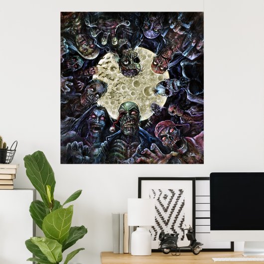 Zombies-Angriff (Zombie-Horde) Poster (Heimbüro)