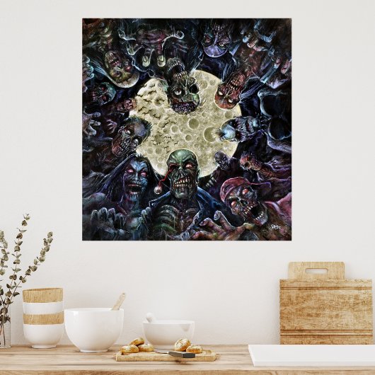 Zombies-Angriff (Zombie-Horde) Poster (Küche)