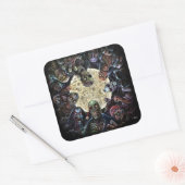 Zombies-Angriff (Zombie-Horde) Quadratischer Aufkleber (Umschlag)