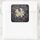 Zombies-Angriff (Zombie-Horde) Quadratischer Aufkleber (Tasche)